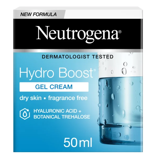 Neutrogena Hydro Boost Gel Cream for Dry Skin, with Hyaluronic Acid, Fragrance Free, Lasting Hydration for Healthy, Glowing Skin, 50ml