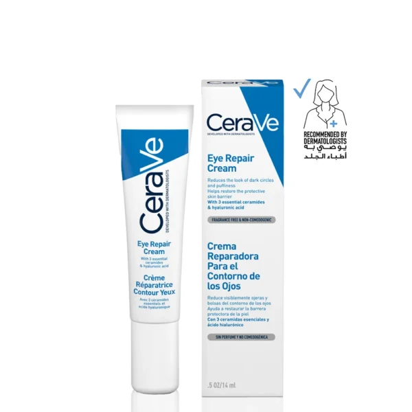 Cerave Eye Repair Cream for Dark Circles and Puffiness with Hyaluronic Acid 14 ml