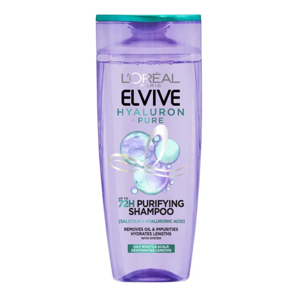 L'Oréal Paris Elvive Hyaluron Pure Purifying Shampoo for Oily Roots And Dehydrated Length 400 ML